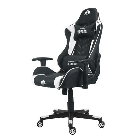 Cadeira Gaming Cromad Serie Dragon Preta/Branca 2