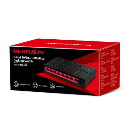 Switch Mercusys MS108G Mini 8 Portas Gigabit UnManaged 4