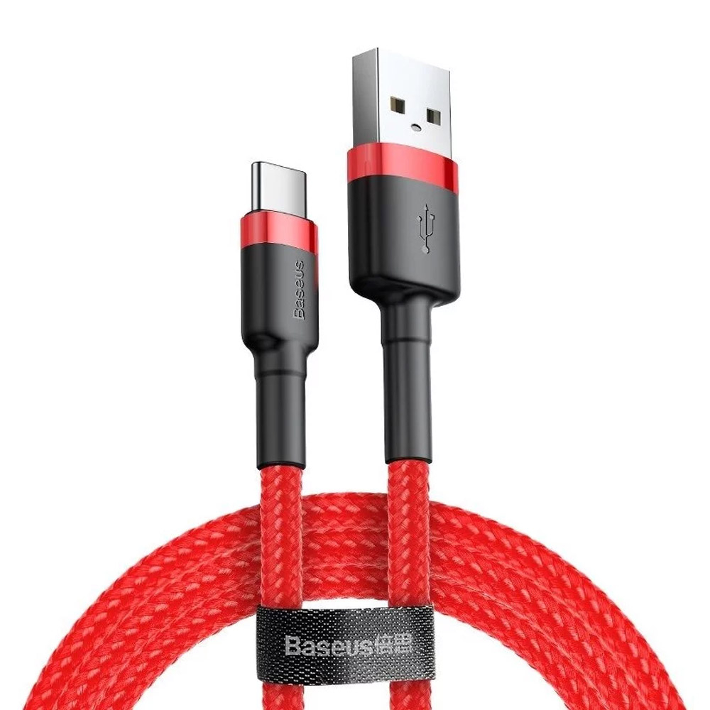 Cabo Baseus Cafule USB-A p/ USB-C 3A 1m Vermelho 1