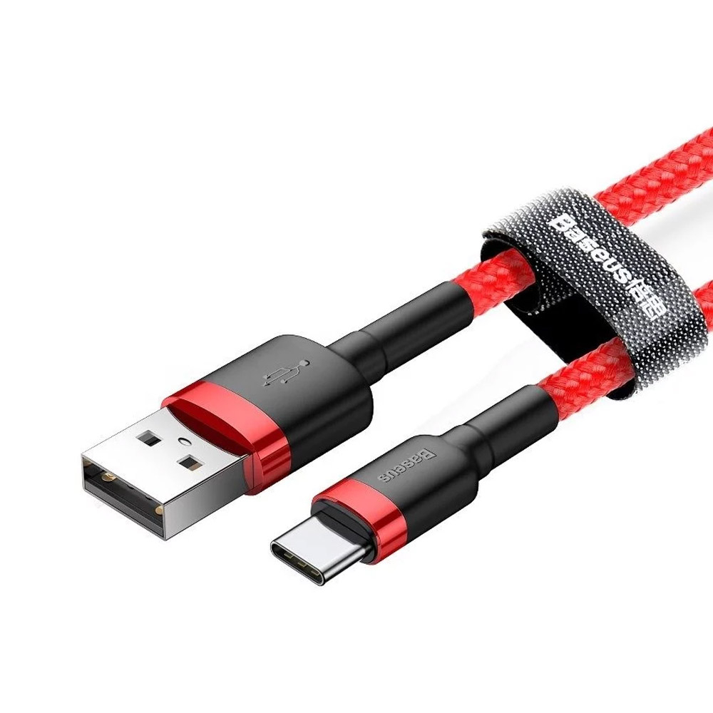 Cabo Baseus Cafule USB-A p/ USB-C 3A 1m Vermelho 4