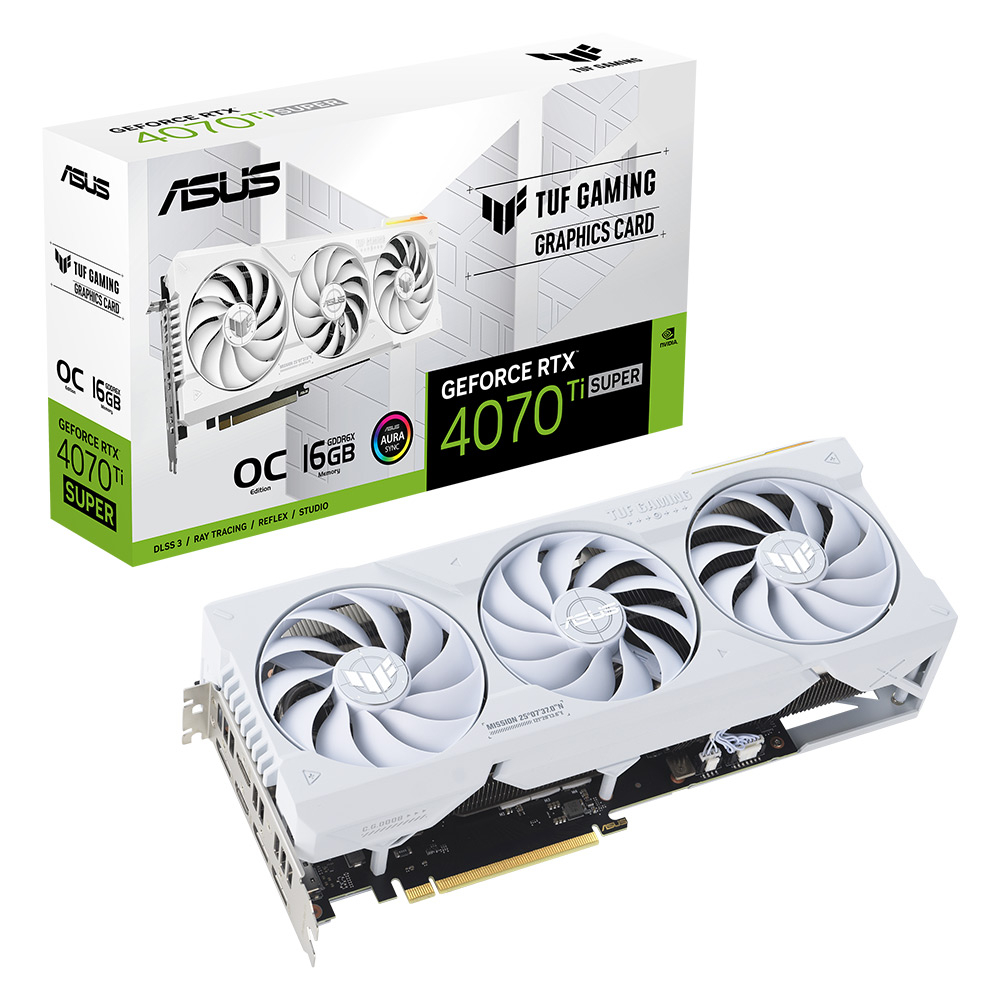 Placa Grfica Asus GeForce RTX 4070 Ti Super TUF White Gaming OC Edition 16GB GDDR6X DLSS3 1