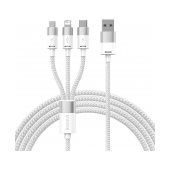 Cabo Baseus StarSpeed USB-A a USB-C | MicroUSB | Lightning 1.2m Branco image