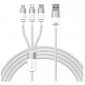 Cabo Baseus StarSpeed USB-A p/ USB-C | MicroUSB | Lightning 1.2m Branco image