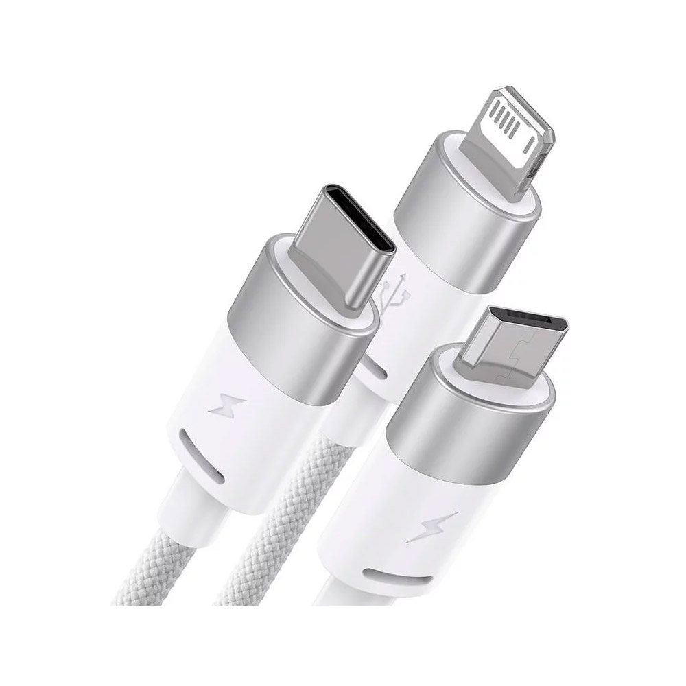 Cabo Baseus StarSpeed USB-A p/ USB-C | MicroUSB | Lightning 1.2m Branco 2