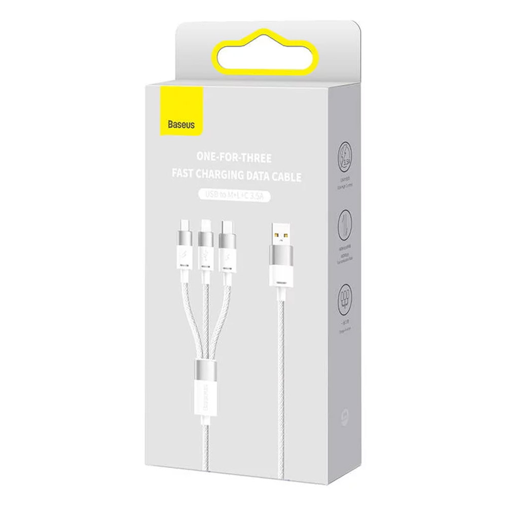 Cabo Baseus StarSpeed USB-A p/ USB-C | MicroUSB | Lightning 1.2m Branco 4