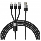 Cabo Baseus StarSpeed USB-A p/ USB-C | Micro USB | Lightning 1.2m Preto image