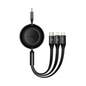 Adaptador Baseus Bright Mirror 4 Retrátil USB-C 3-em-1 (Lightning + USB-C + MicroUSB) 1.1m Preto image
