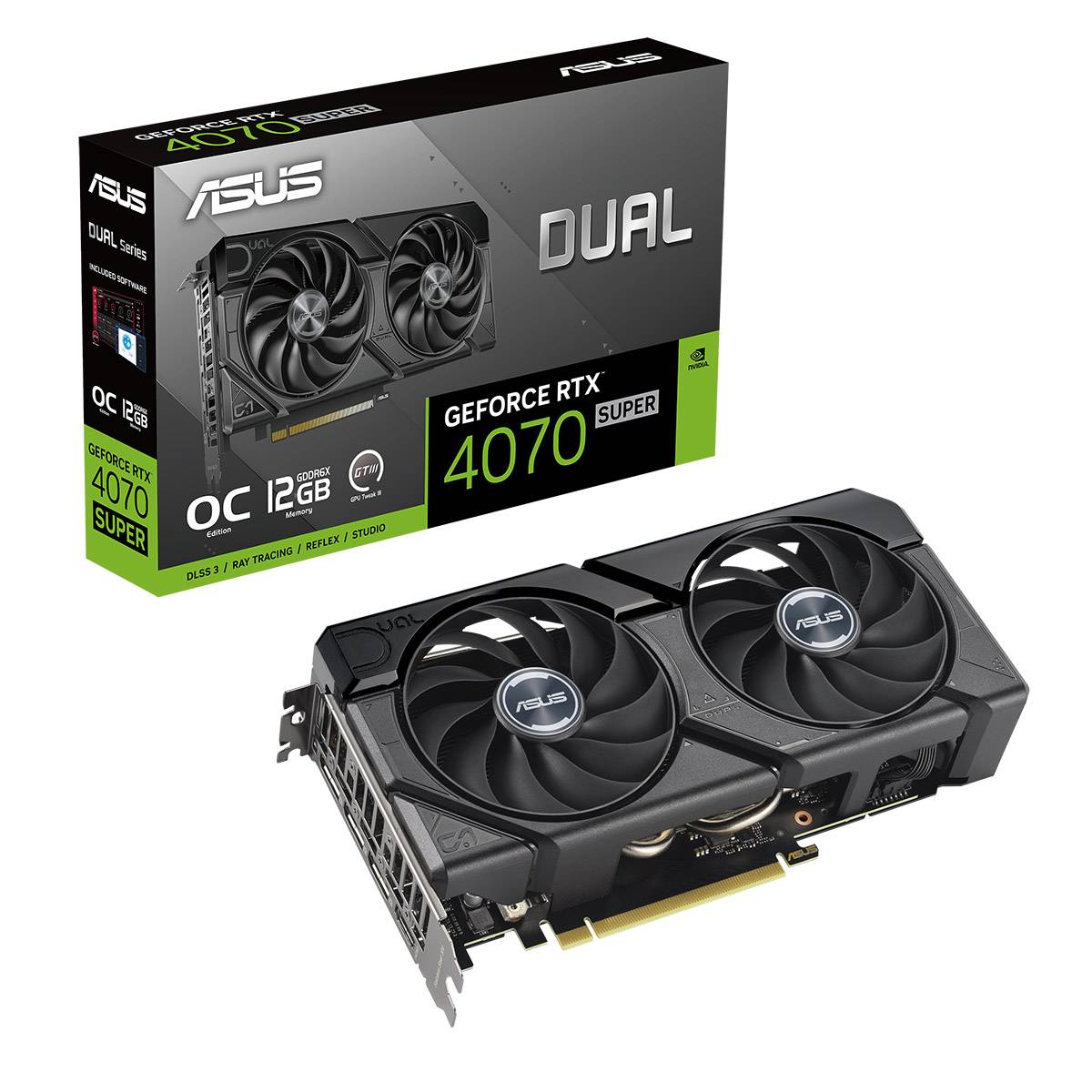 Placa Grfica Asus GeForce RTX 4070 Super Dual Evo OC Edition 12GB GDDR6X DLSS3 1