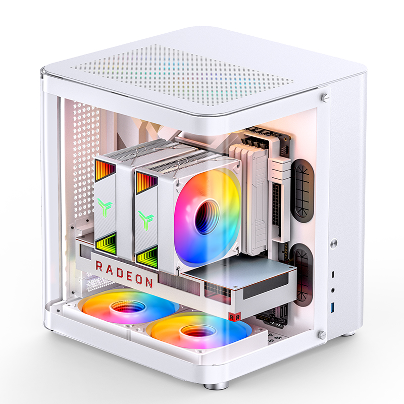 Caixa Micro-ATX Jonsbo TK-1 2.0 Vidro Temperado Branco 4