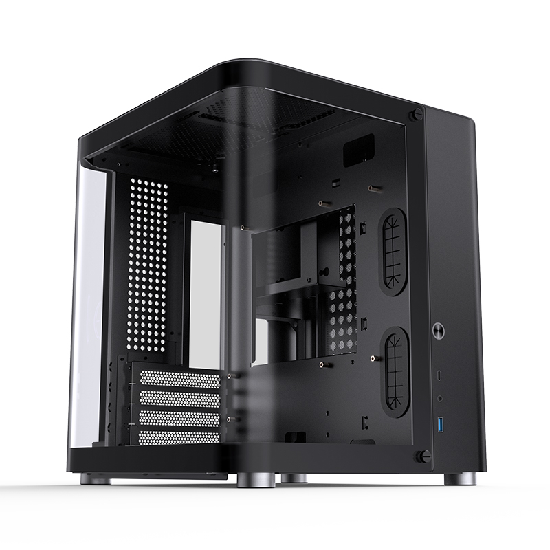 Caixa Micro-ATX Jonsbo TK-1 2.0 Vidro Temperado Preto 1