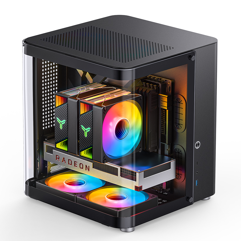 Caixa Micro-ATX Jonsbo TK-1 2.0 Vidro Temperado Preto 4