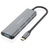 Hub USB-C 3.2 Aisens de 3 Portas USB-A e 1 Portas USB-C, Cinza image