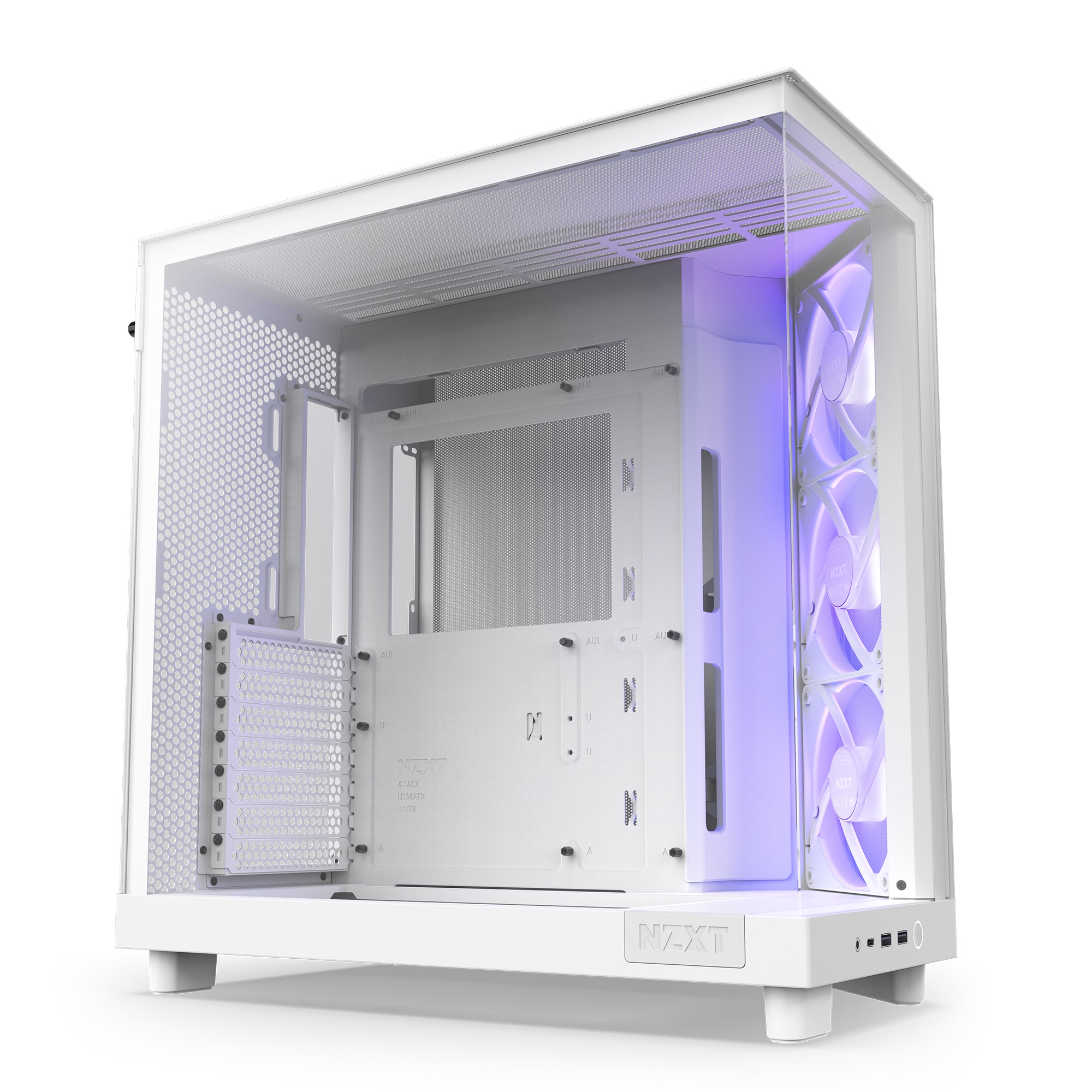 Caixa ATX NZXT H6 Flow RGB Branca Vidro Temperado 3