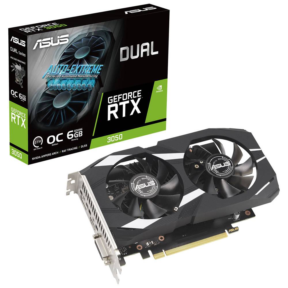 Placa Grfica Asus Dual GeForce RTX 3050 6GB GDDR6 OC 1