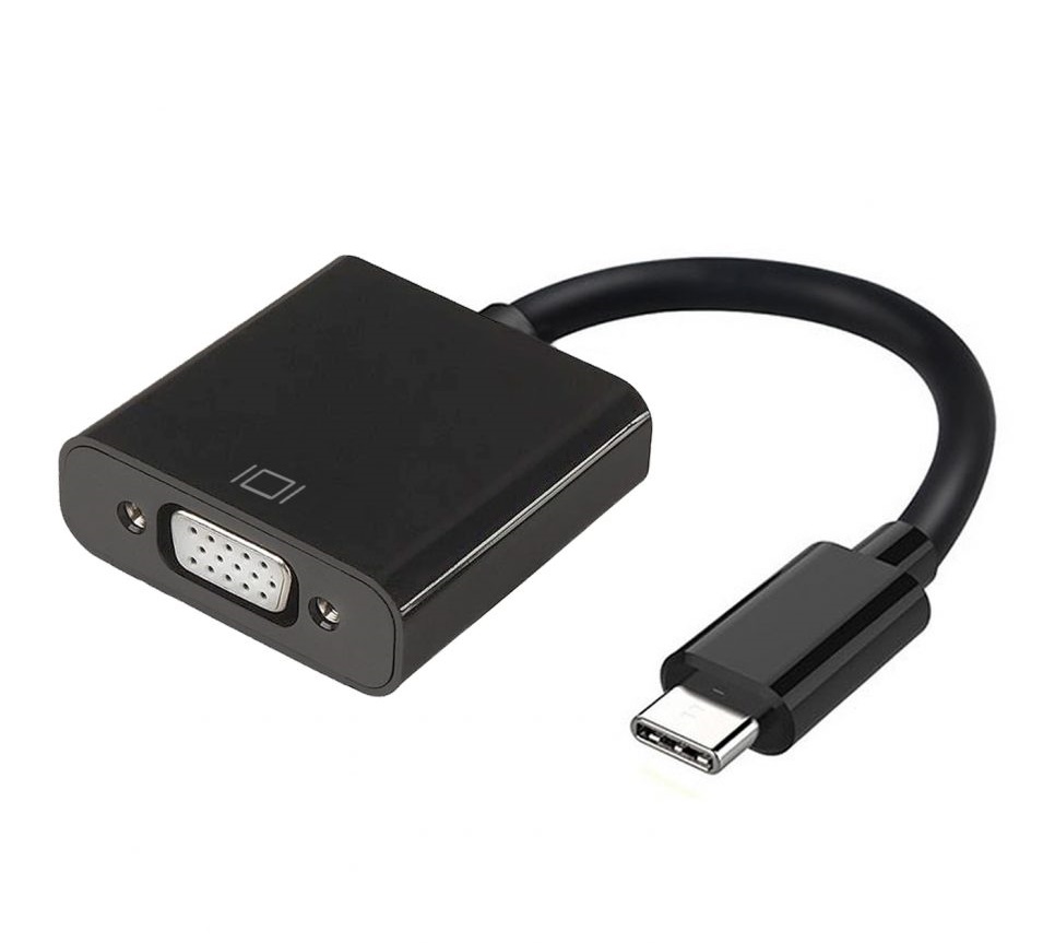 Conversor Aisens USB-C para VGA, Preto, 15cm 1