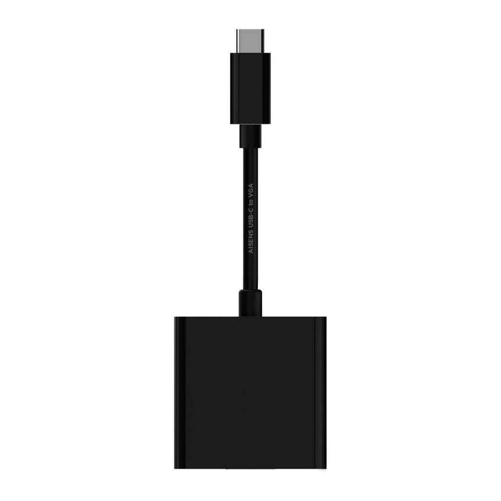 Conversor Aisens USB-C para VGA, Preto, 15cm 2