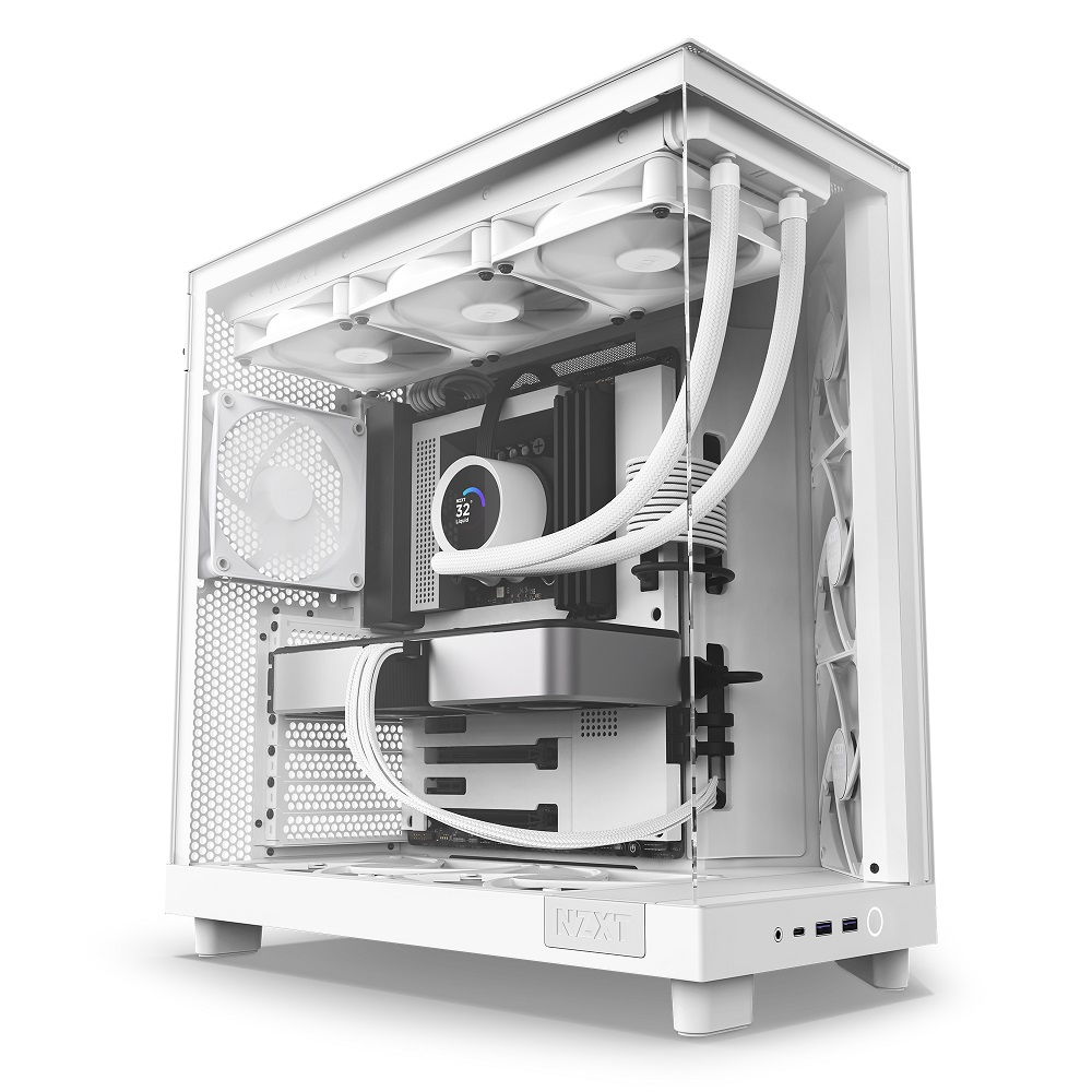 Caixa ATX NZXT H6 Flow Preta Vidro Branca 1