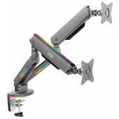Suporte de Monitor Alpha Gamer Navi Heavy-Duty Dual Monitor RGB Cinza image