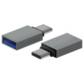 Adaptador Aisens Mini Alumínio USB 3.2 Gen1 3A, Tipo USB-C/MA/H, Cinza image