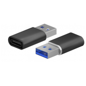 Adaptador Aisens Mini USB 3.2 Gen2 / USB 2.0 3A, Tipo USB-C/HA/M, Preto image
