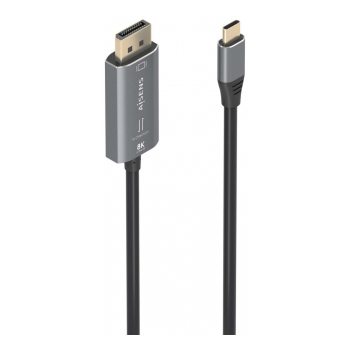 Cabo conversor bidirecional Aisens USB-C para Displayport 8K @ 60 Hz, USB-C/M-DP/M, preto, 1,8 m image