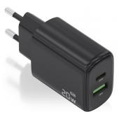 Carregador Aisens 20W 1xUSB-C PD3.0 - 1xUSB-A QC3.0 Preto image