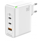 Carregador Aisens GaN de 100 W, 2 portas USB-C PD3.0 QC4.0 QC5.0, 1 porta USB-A QC3.0 Branco image