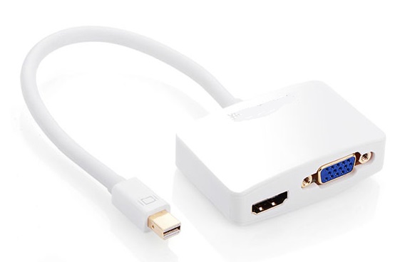 Cabo Adaptador NTech Mini Display-Port para HDMI F + VGA F 1