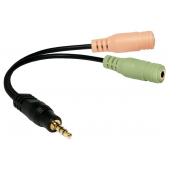 Logilink Adaptador Jack Headset+Mic 3.5mm Stereo M 2xJack F 3.5mm image