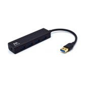 Hub USB Ewent EW1136 4 Portas USB 3.1 Gen1 (USB 3.0) Preto image