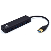 Hub USB Ewent EW1136 4 Portas USB 3.1 Gen1 (USB 3.0) Preto image
