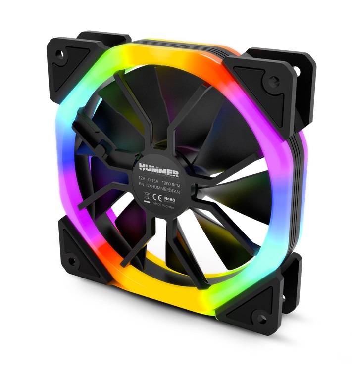 Ventoinha 120mm Nox 1100RPM D-Fan RGB 6 Pinos PWM 3