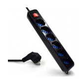 Régua Ewent EW3924 Power Strip 6 Tomadas Schuko 16A com Switch on/off Preta image
