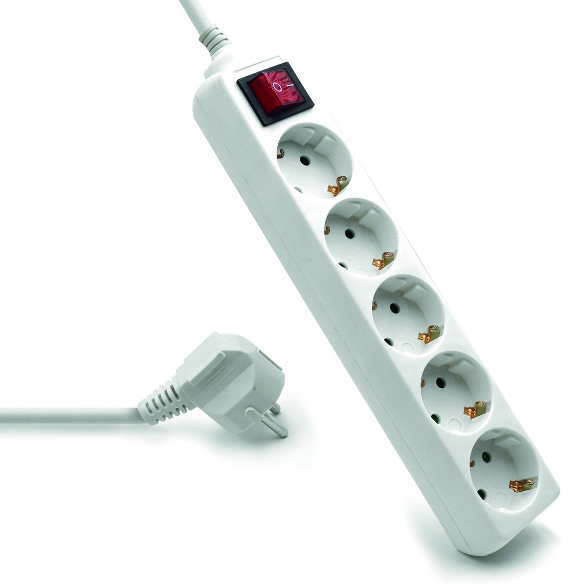 Rgua Ewent EW3916 Power Strip 5 Tomadas Schuko 16A com Switch on/off Branca 1