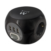 Cubo Ewent 3 Tomadas + 3 Portas USB 2.4A Cabo 1.5 metro image