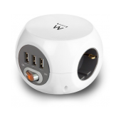 Cubo Ewent 3 Tomadas + 3 Portas USB 2.4A Cabo 1.5 metro image