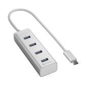 Hub Sharkoon 4-Port USB 3.0 Type C Aluminium Prata image