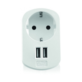 Carregador Ewent EW1211 USB AC 2 Portas 15.5W 3.1A Shuko Branco image
