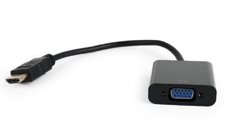 Adaptador Gembird HDMI-M p/ VGA-F 15cm Preto 1