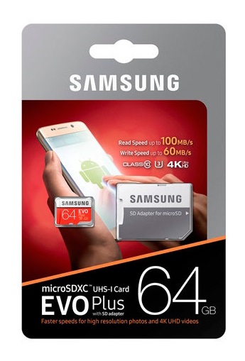 Carto Memria Samsung EVO Plus UHS-I U3 microSDXC 64GB 4