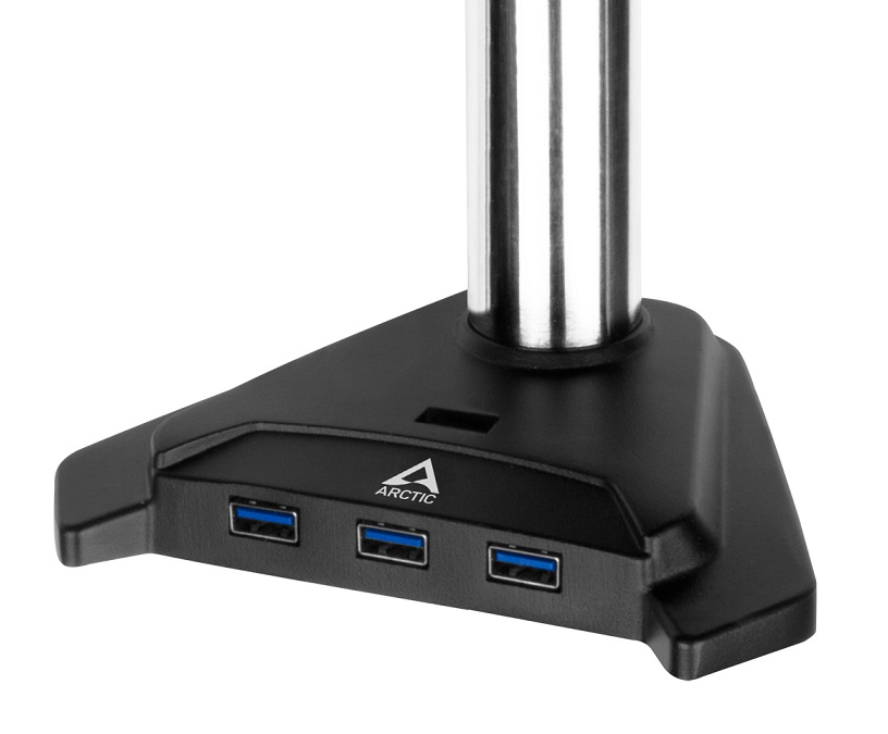 Suporte 2 Monitores Arctic Z2 Pro (Gen 3) 4x USB 3.2 Matt Preto 3