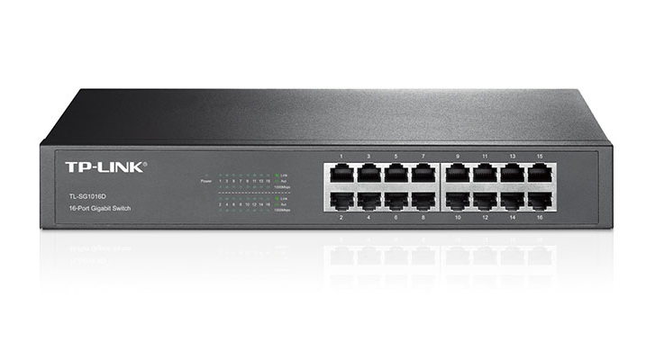 Switch TP-Link 16 Portas Gigabit 1000Mbps Rack - TL-SG1016D 1