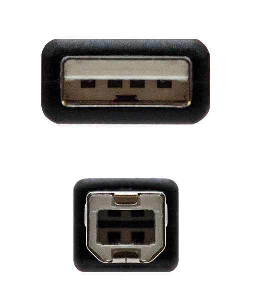 Cabo NanoCable USB 2.0 Type-A M p/ Type-B M 1.8m Preto 3