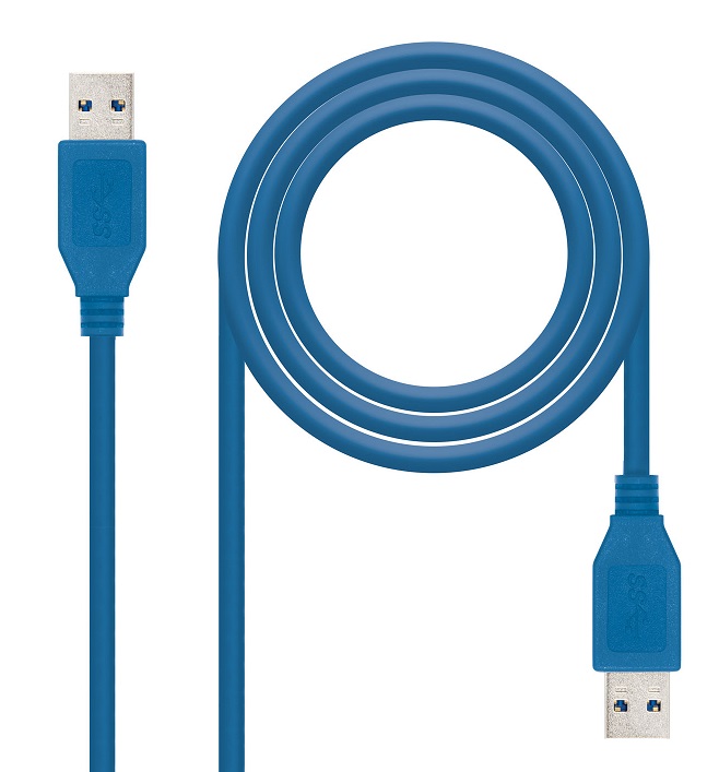 Cabo NanoCable USB 3.0 Type-A M p/ Type-A M 1m Azul 1