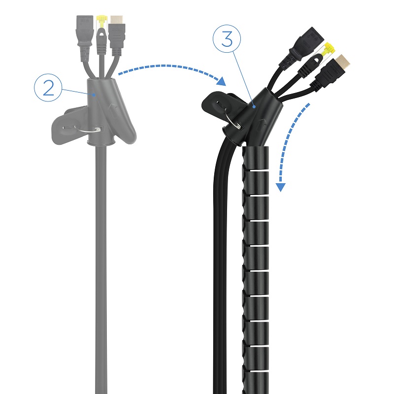 Organizador de Cabos Flexvel NanoCable 25mm - 1m Preto 3