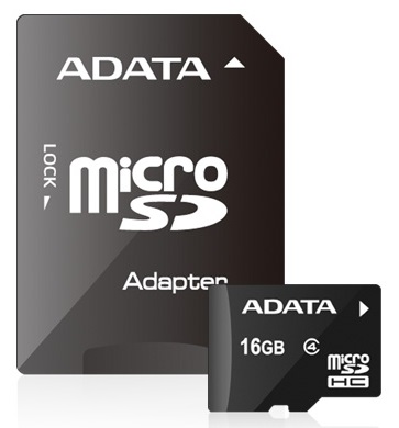 Carto de Memria Adata 16GB microSDHC Classe 4 c/adap 1