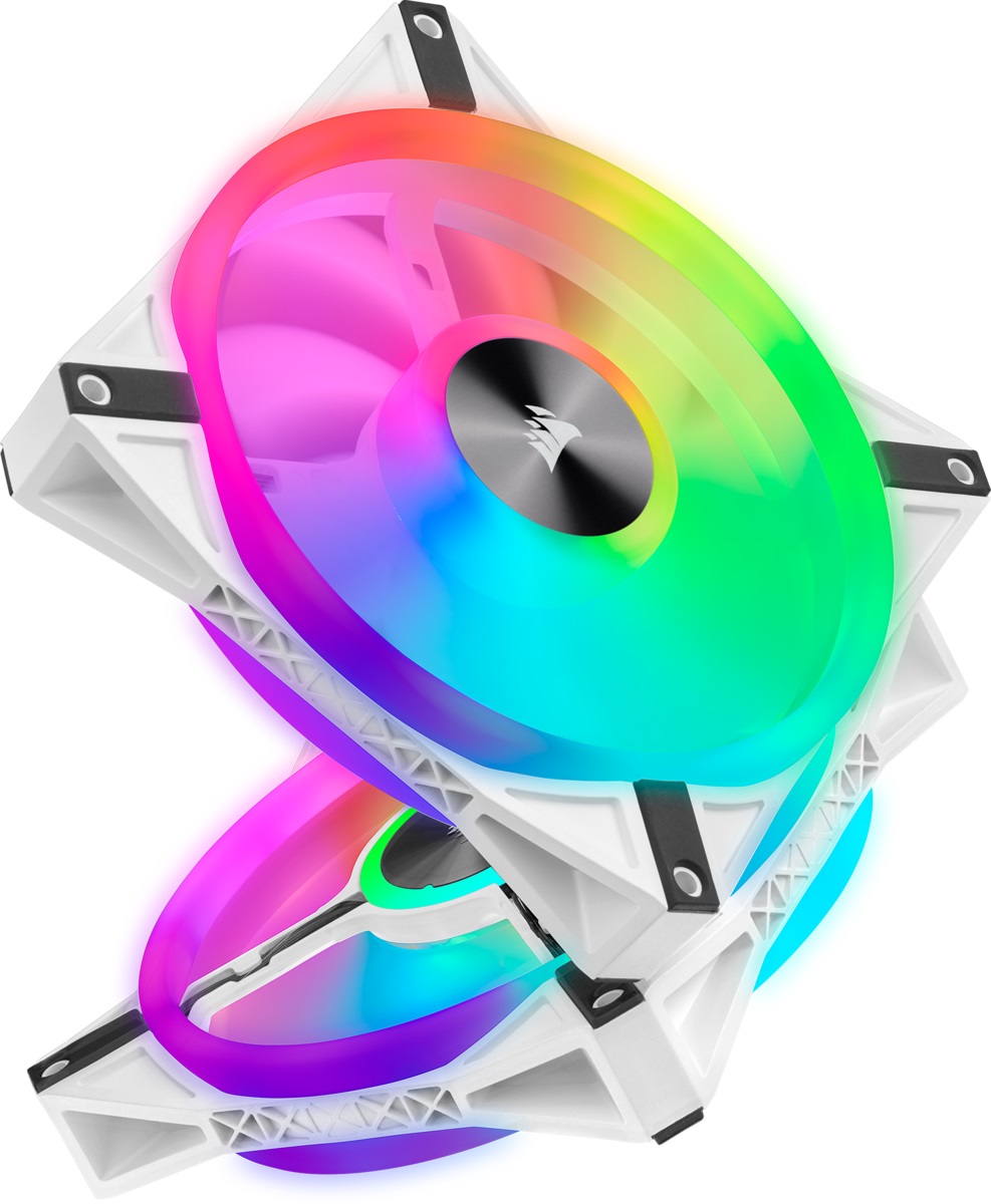 Ventoinha 140mm Corsair 1250RPM iCUE QL140 Branca RGB PWM 3