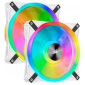 Ventoinha 140mm Corsair 1250RPM iCUE QL140 Branca RGB PWM Kit Dual Fan + Node Core image