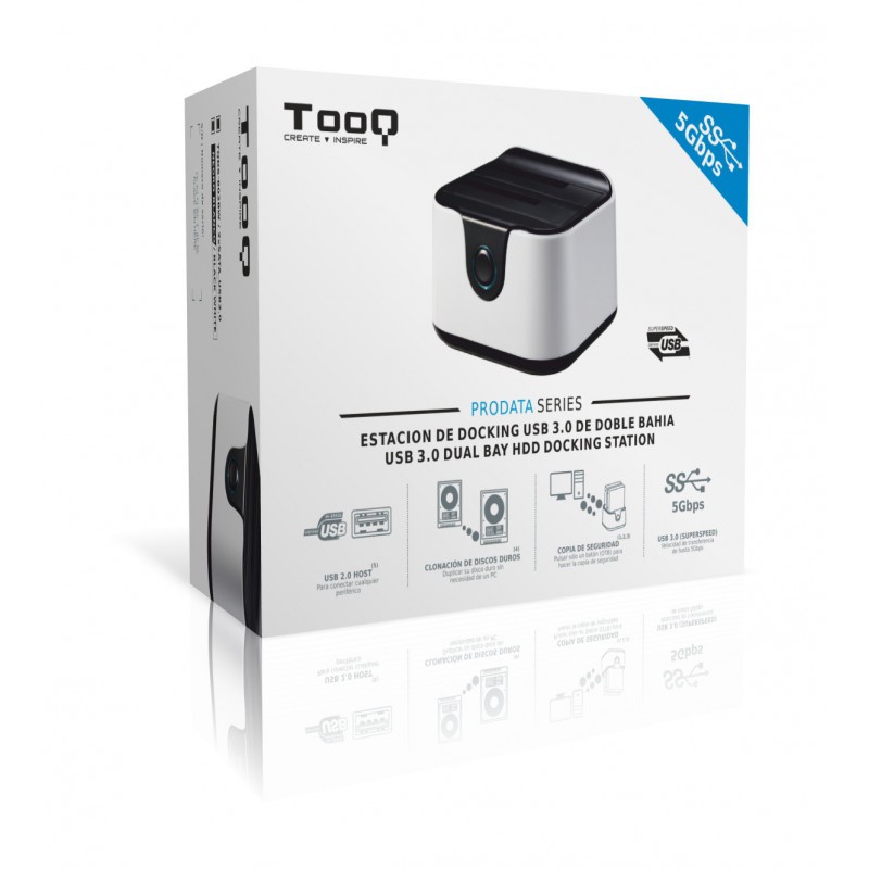Dock TooQ TQDS-802B 2xSATA 2,5/3,5 USB 3.0 Branco 2