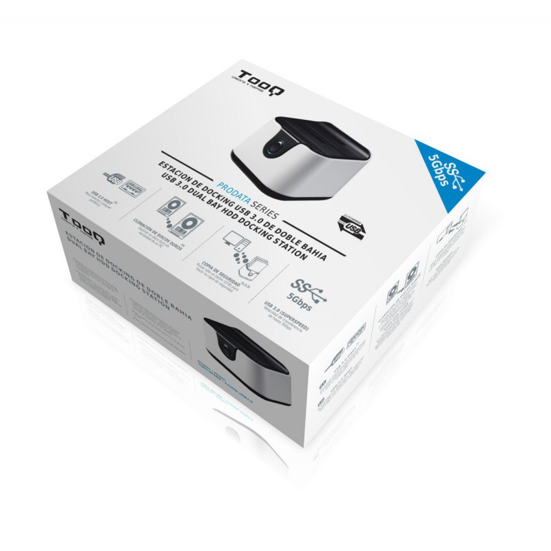 Dock TooQ TQDS-802B 2xSATA 2,5/3,5 USB 3.0 Branco 3